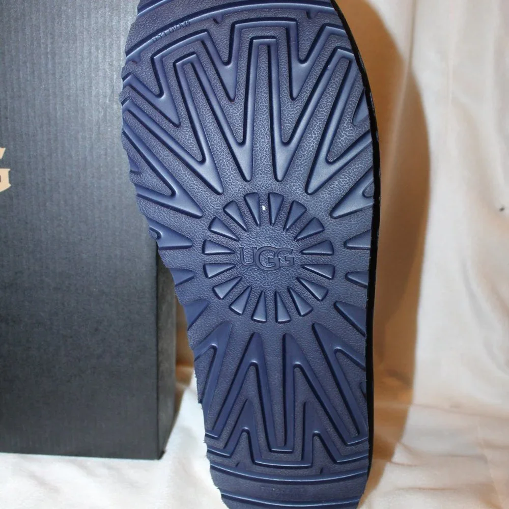 NIB UGG MEN'S NEUMEL SUEDE SHEARLING LINED CHUKKA‎ WINTER BOOTS NAVY BLUE